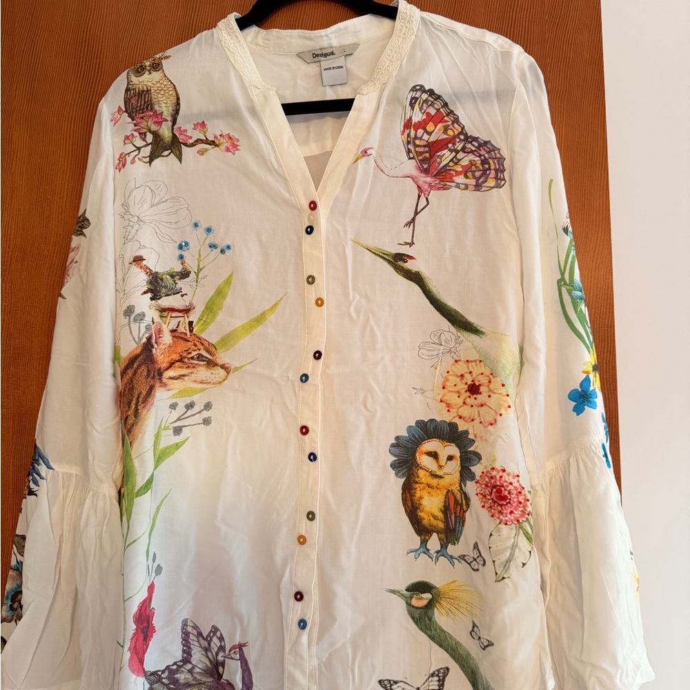 Desigual Multicolor Nature Print Blouse